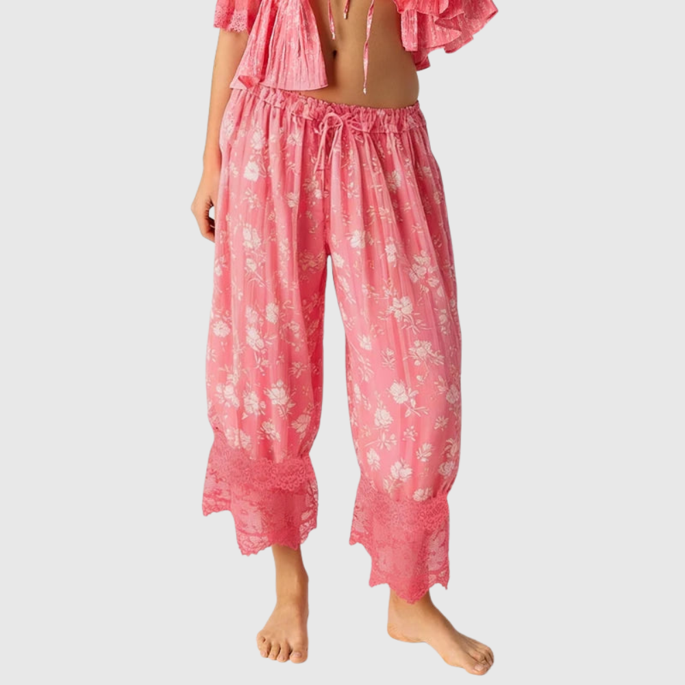 Lace Patchwork Cropped Summer Pants