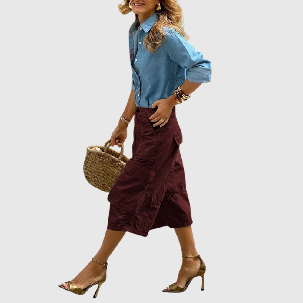 Wide Leg Cropped Summer Pants