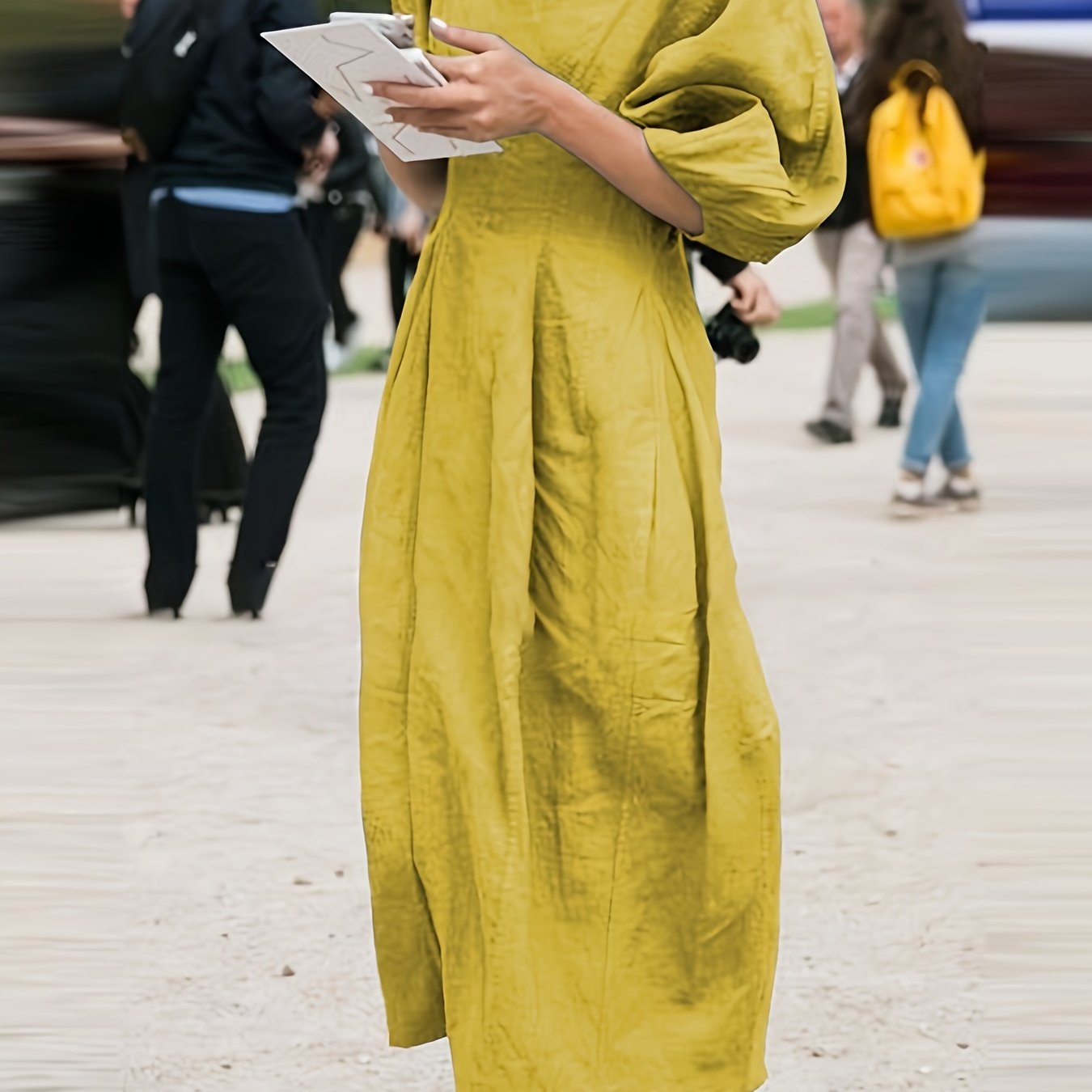 Elegant Linen Midi Dress