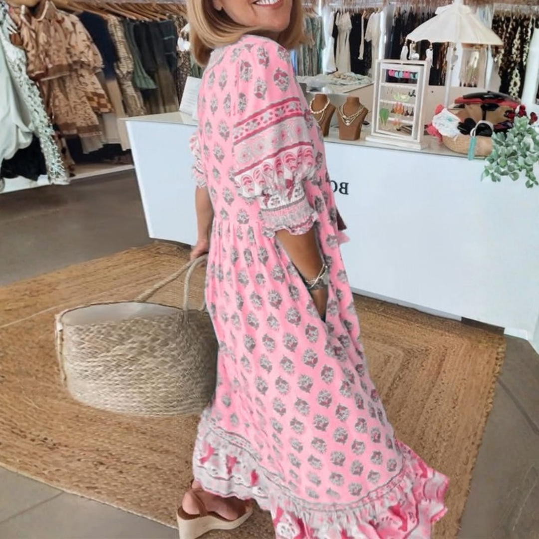 Relaxed Printed Midi Dress Womens