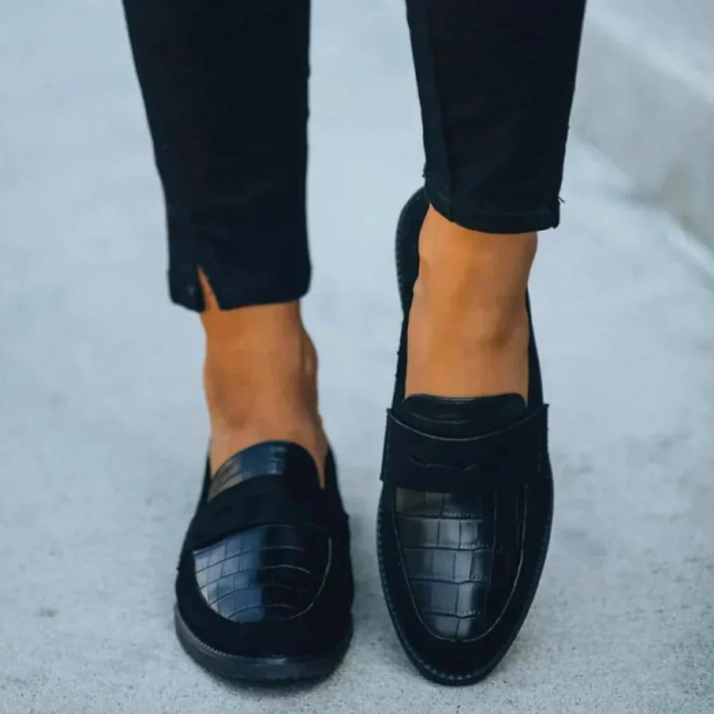 Textured Slip On Comfort Loafers