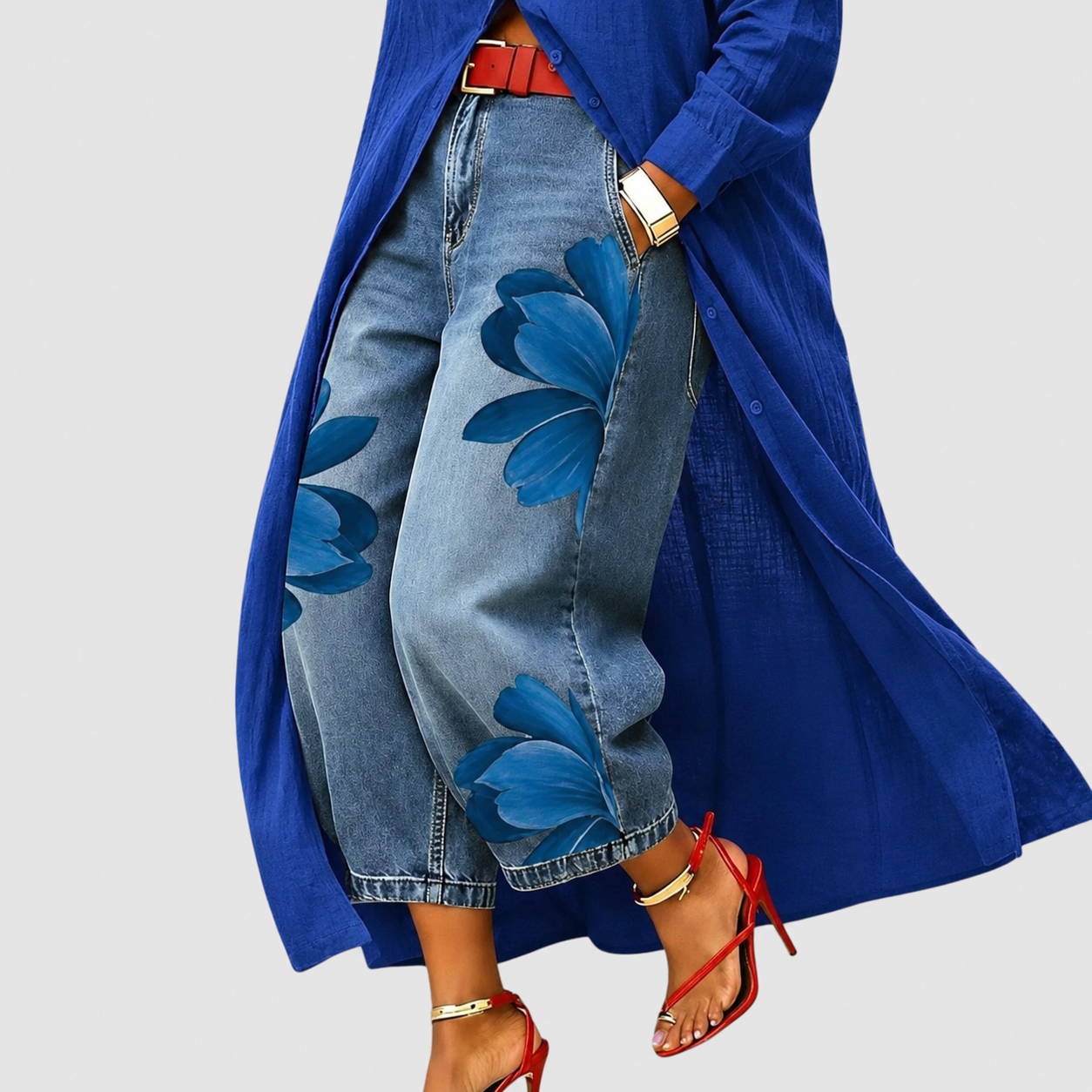 Floral Print Cropped Summer Pants