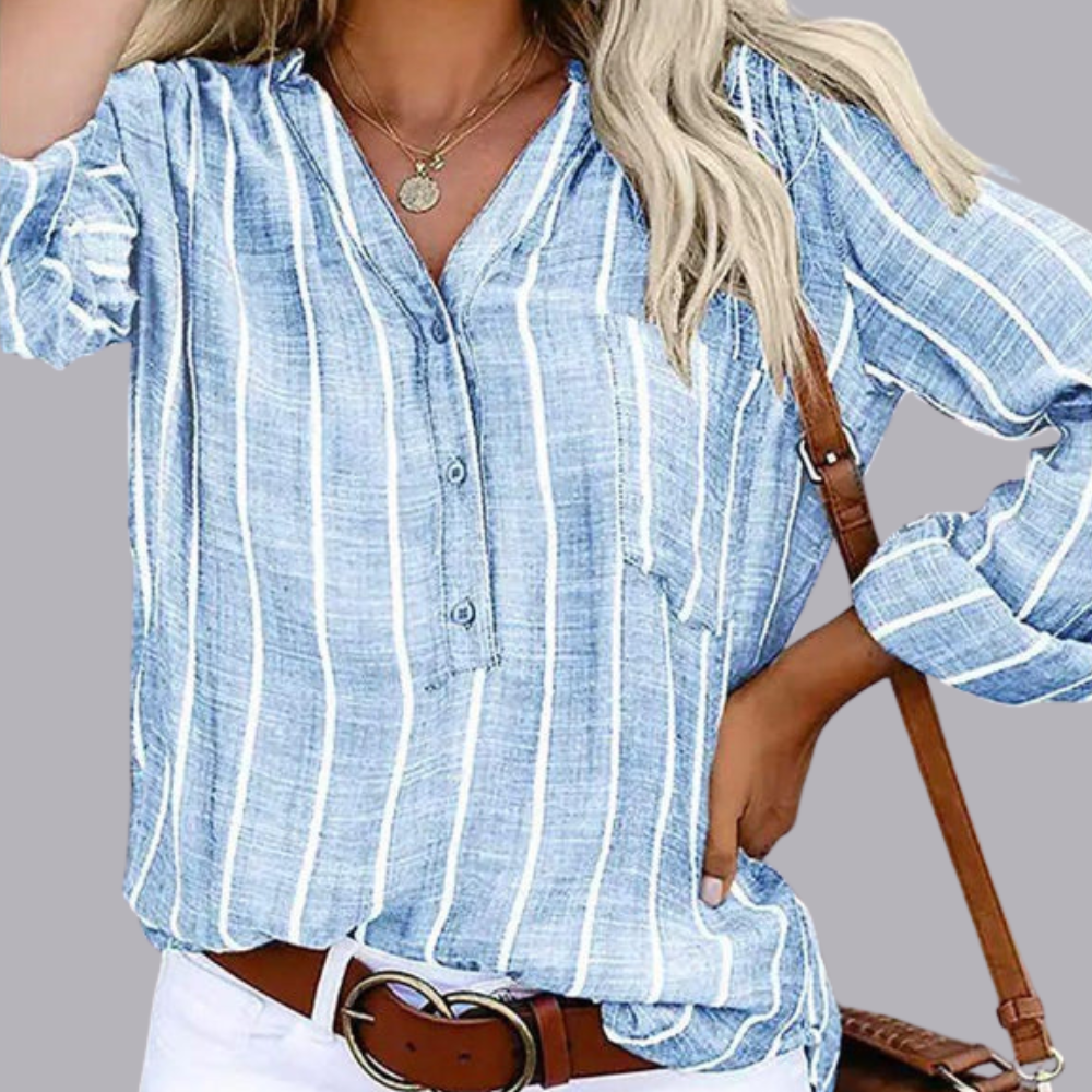 Women Summer Striped Casual Blouse Relaxed Fit Lightweight Top