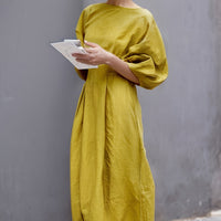 Elegant Linen Midi Dress