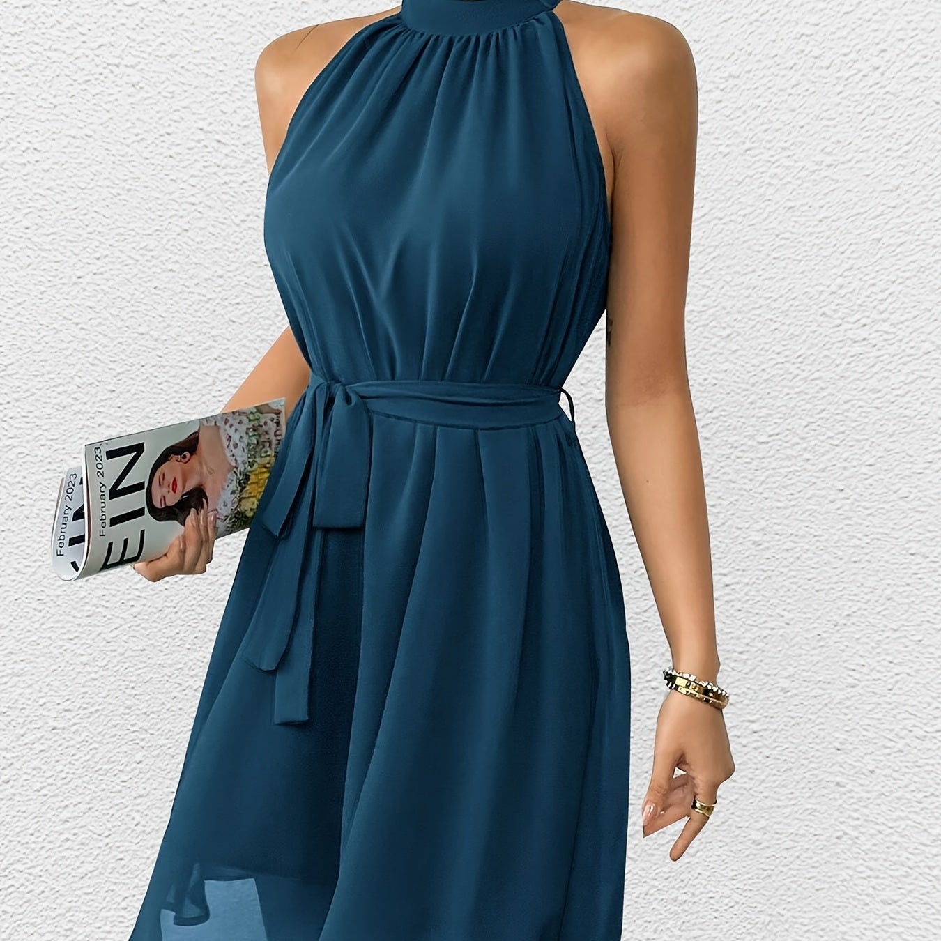 Women’s Elegant Solid Color Dress Sophisticated Look