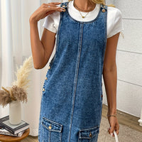 Relaxed Denim Overall Dress