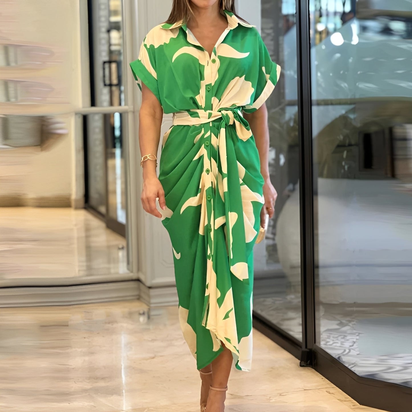 Relaxed Button Front Dress