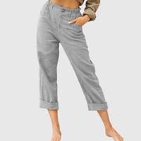 Elastic Waist Cropped Summer Pants