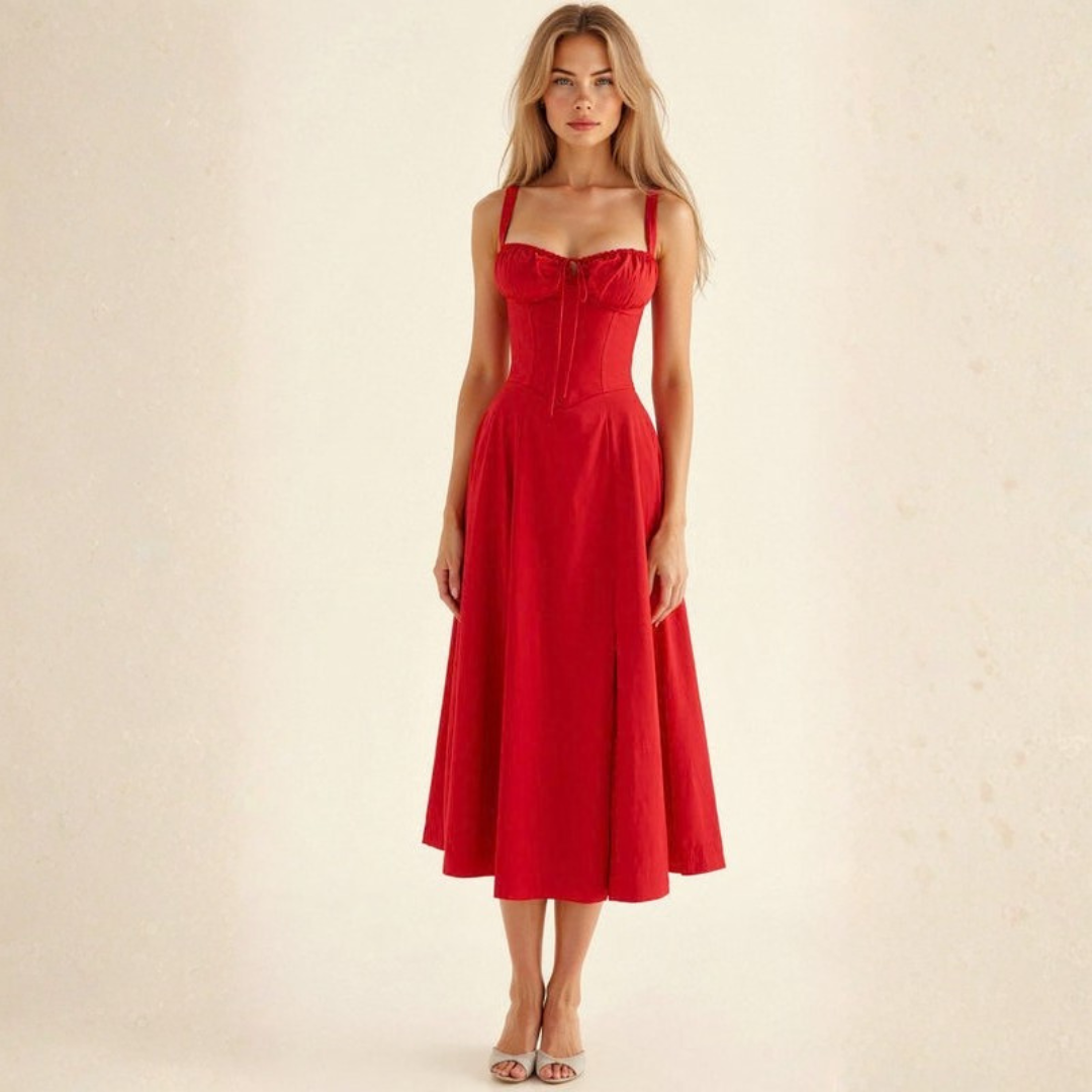 Elegant Corset Midi Dress