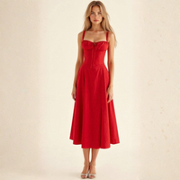Elegant Corset Midi Dress