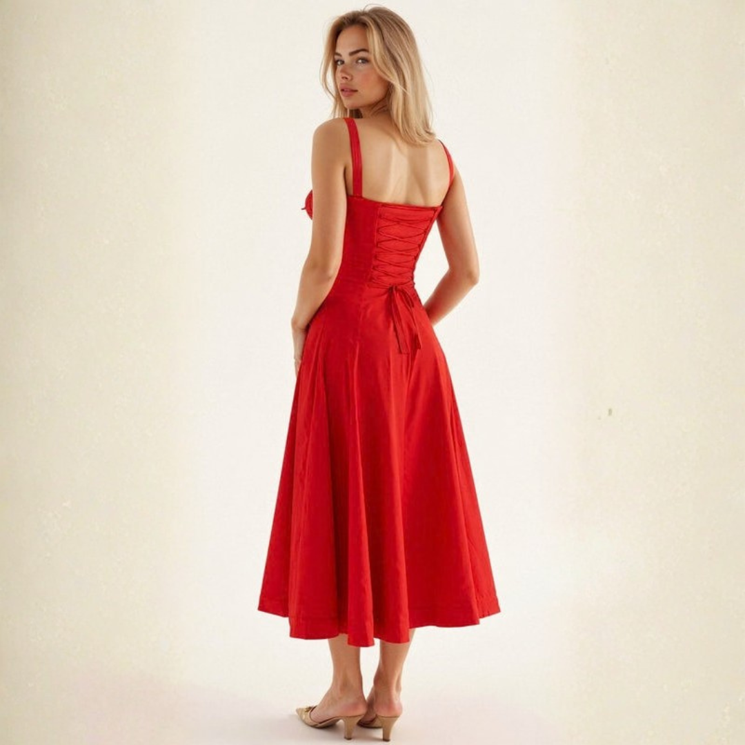 Elegant Corset Midi Dress