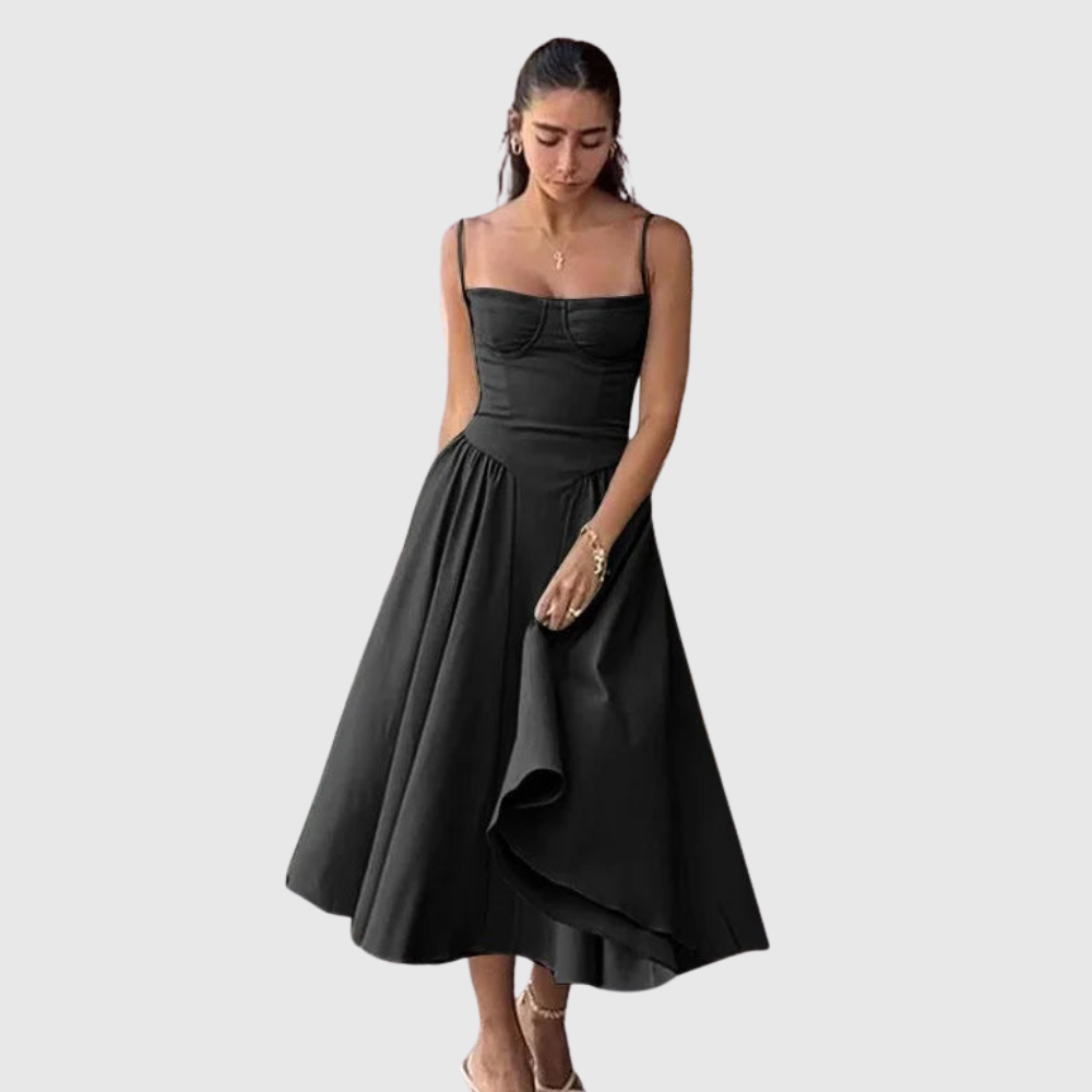 Sleeveless Pleated Midi Dress