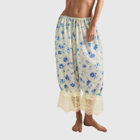 Lace Patchwork Cropped Summer Pants