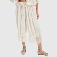 Lace Patchwork Cropped Summer Pants