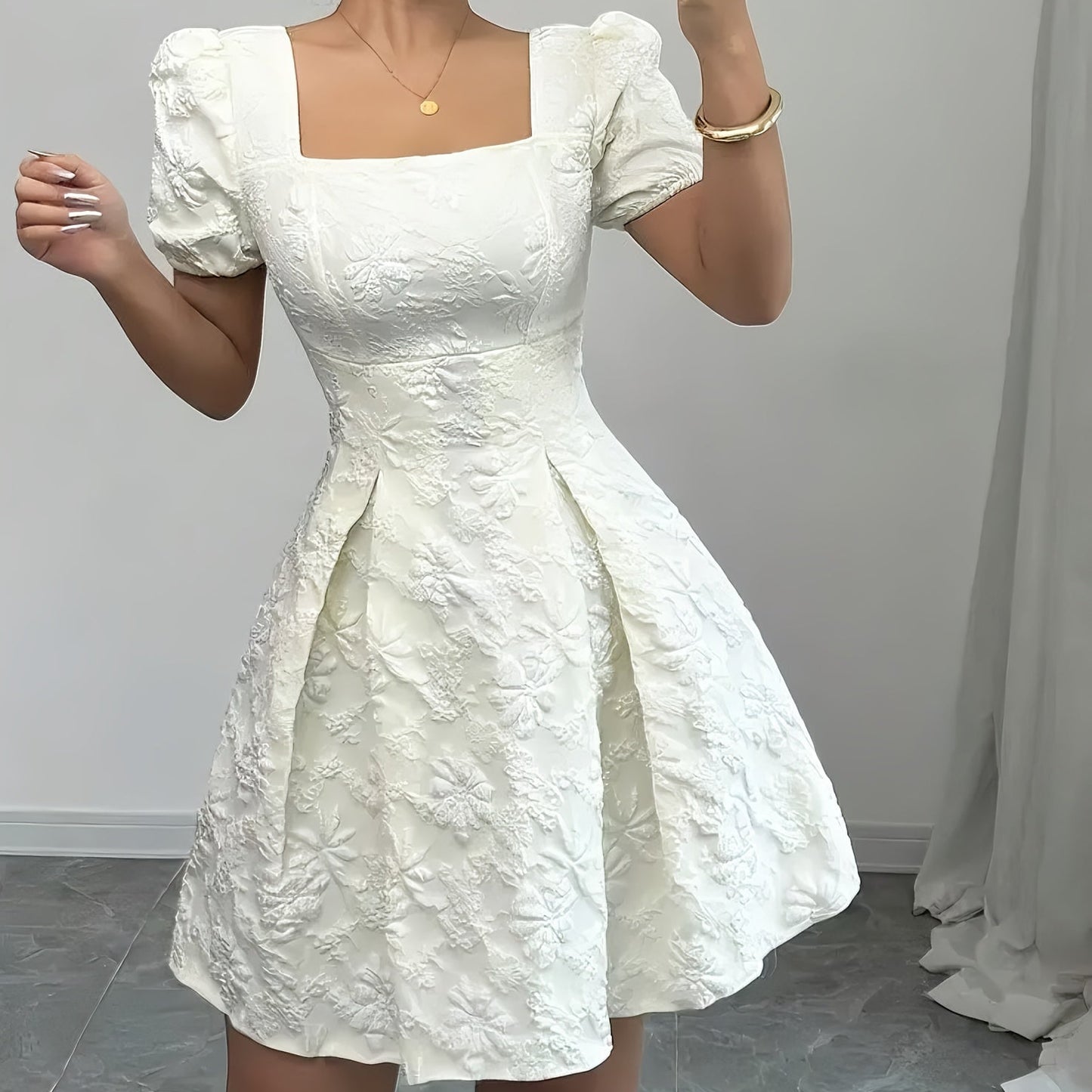 Elegant Floral Peplum Dress