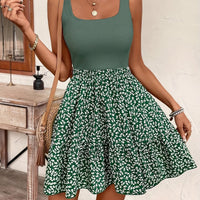 Vacation Tank Dress with Elegant Floral Print