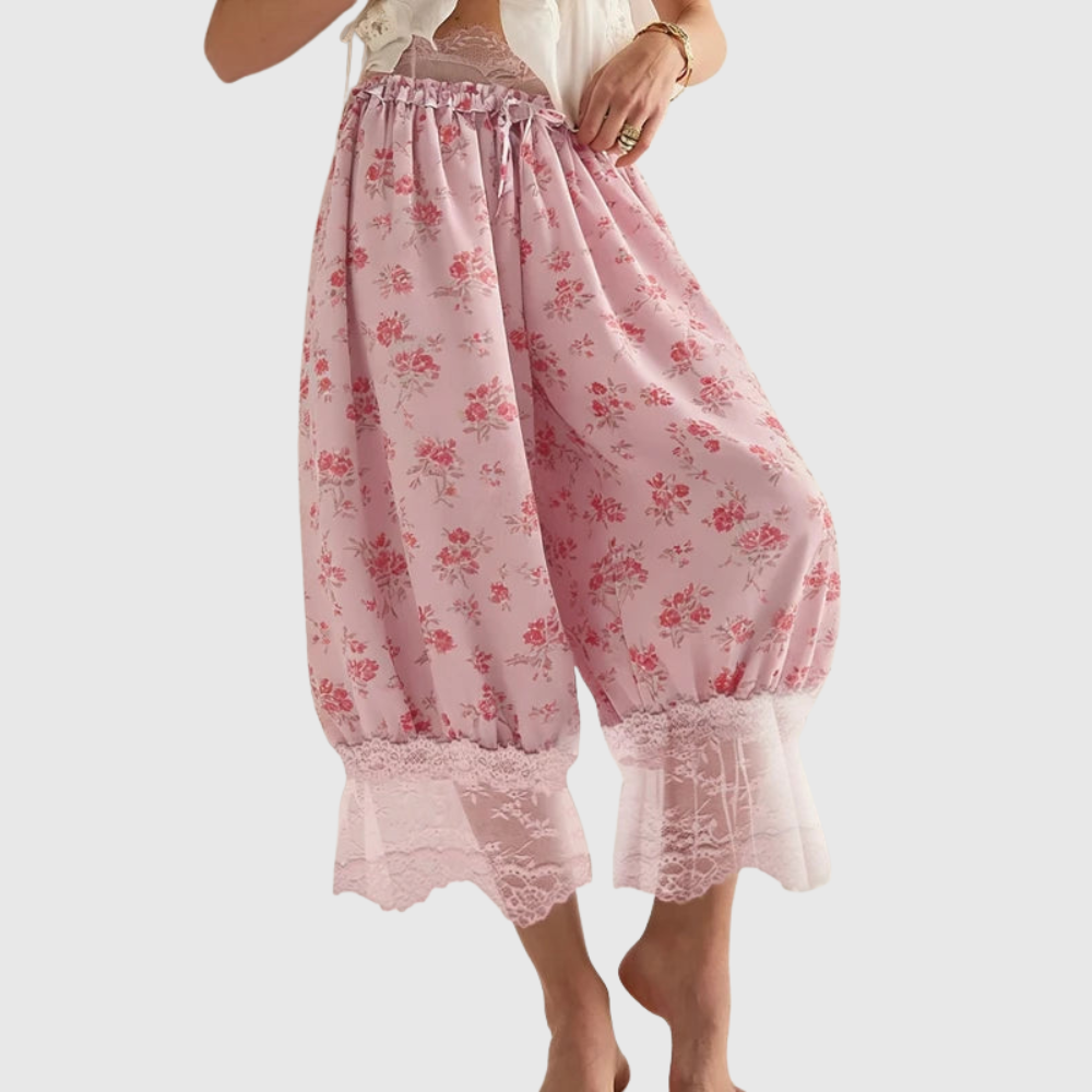 Lace Patchwork Cropped Summer Pants