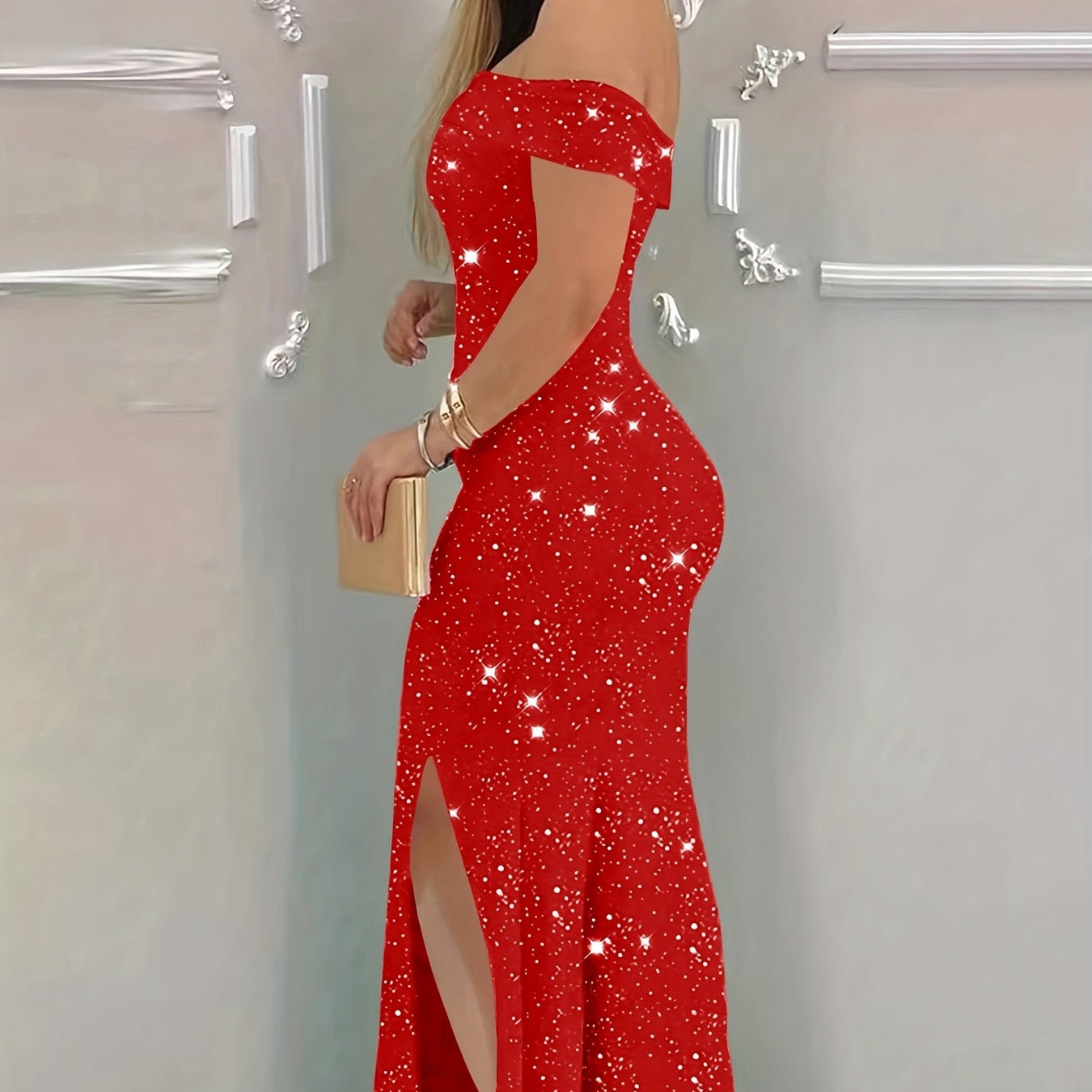 Elegant Shimmer Vneck Top