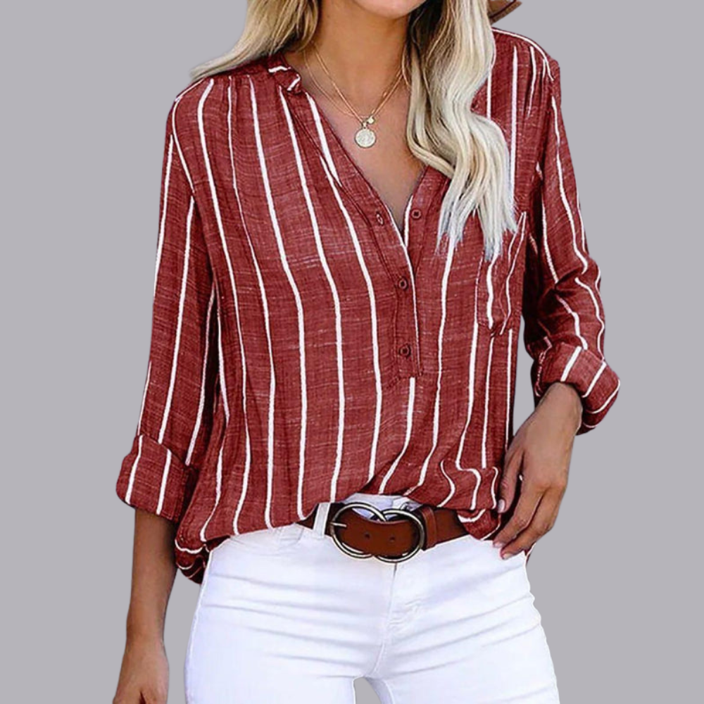 Women Summer Striped Casual Blouse Relaxed Fit Lightweight Top
