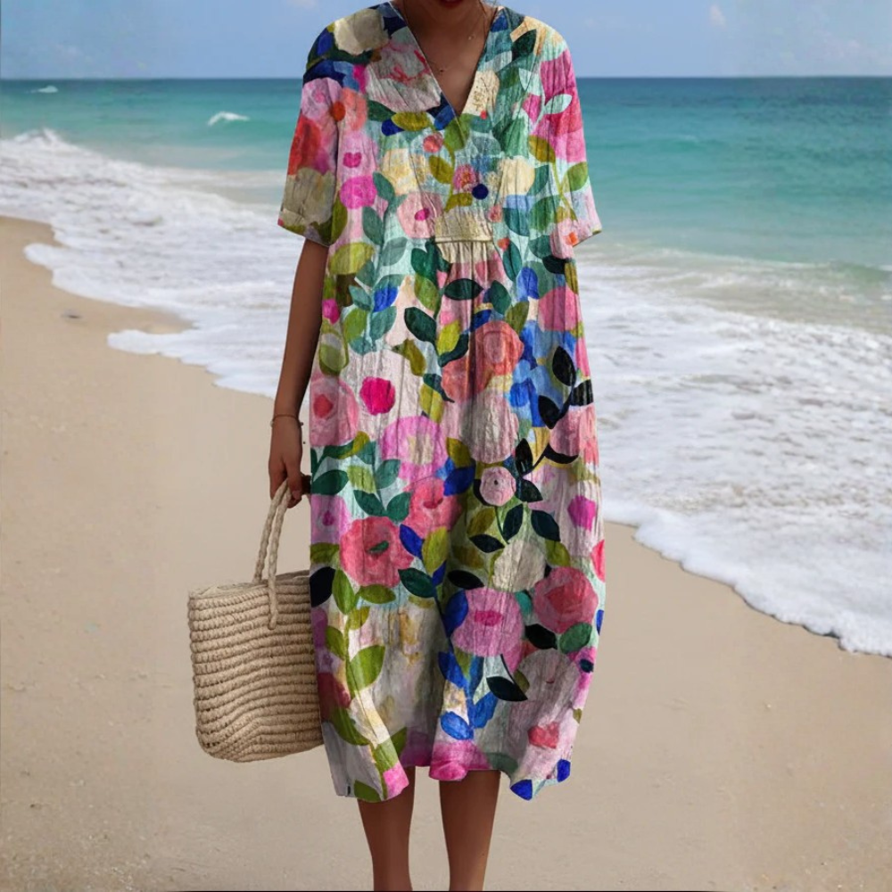 Floral Cotton Midi Dress