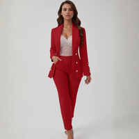 Tailored Blazer Cami And Straight Leg Pants Set