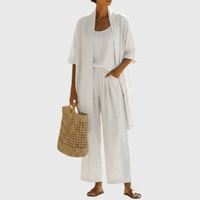 Lightweight Linen Cotton Three Piece Set Relaxed Fit