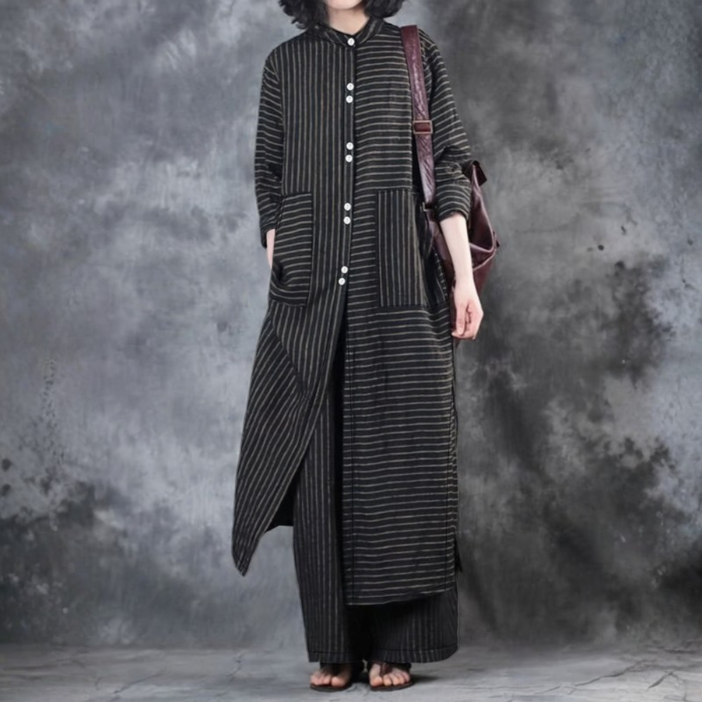 Relaxed Striped Pants Set