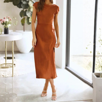 Minimalist Satin Midi Slip Dress