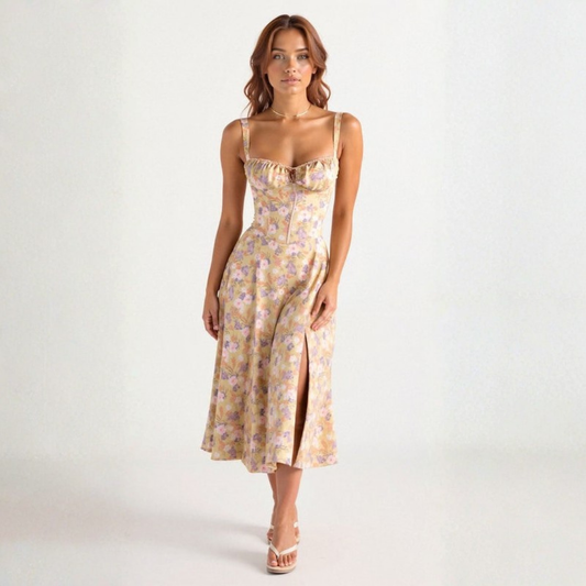 Elegant Corset Midi Dress