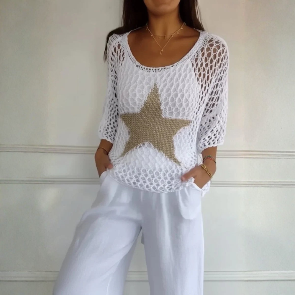 Crochet Star Knit Top