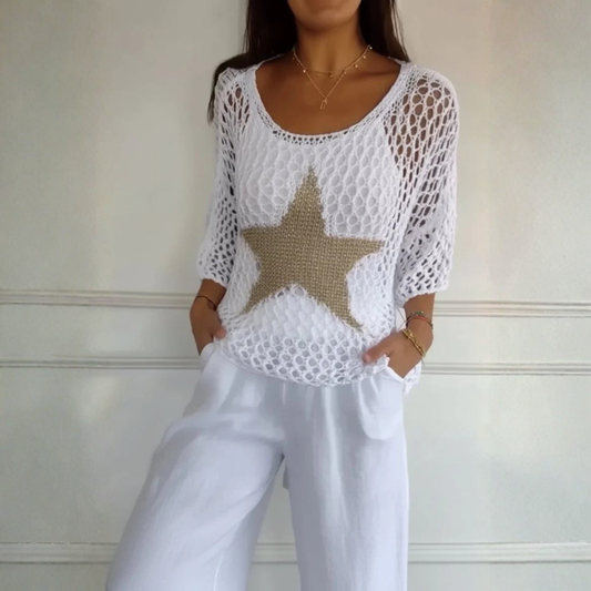Crochet Star Knit Top