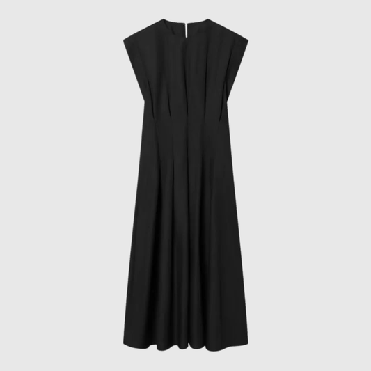 Elegant Flowing Pleated Midi Dress