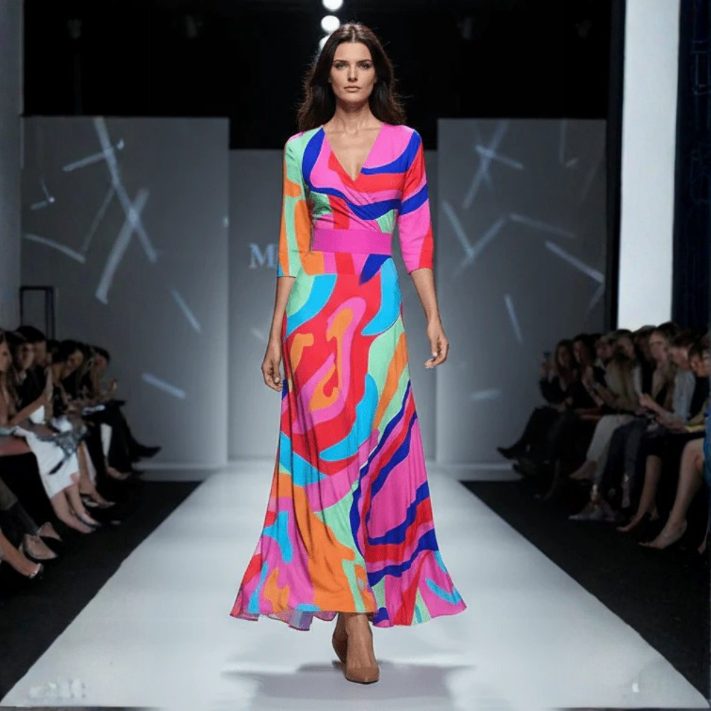 Floral A Line Midi Dress