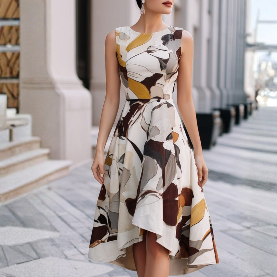 Artful Floral Midi Dress