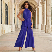 Pleated Halter Jumpsuit