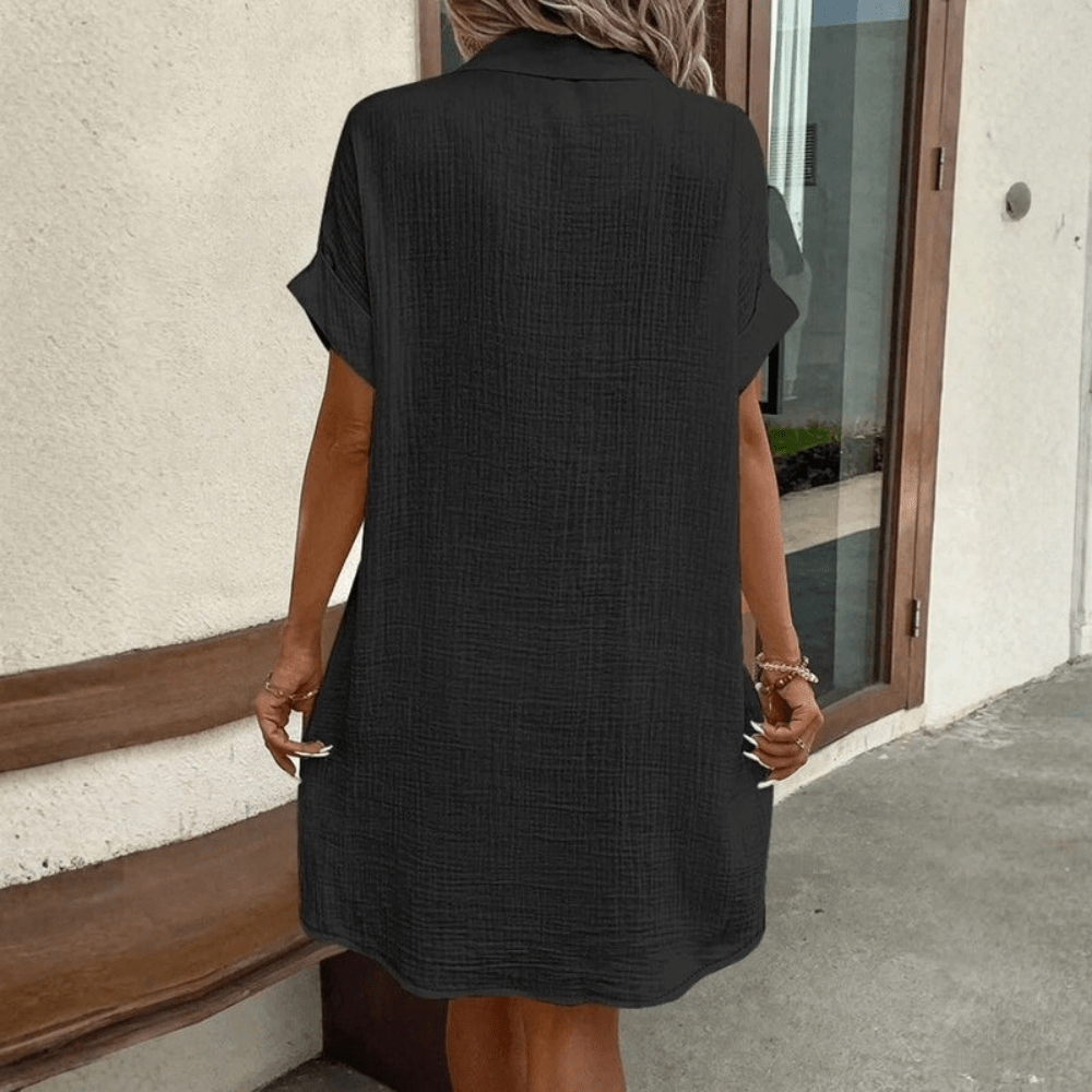 Breathable Linen Shirt Dress