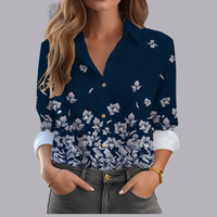 Women Floral Print Blouse Long Sleeve Loose Casual Fit