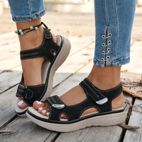 Elegant Microfiber Platform Sandals