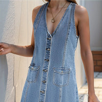 Chic Denim Sleeveless Dress