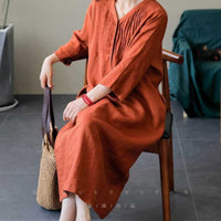 Elegant Linen Long Dress