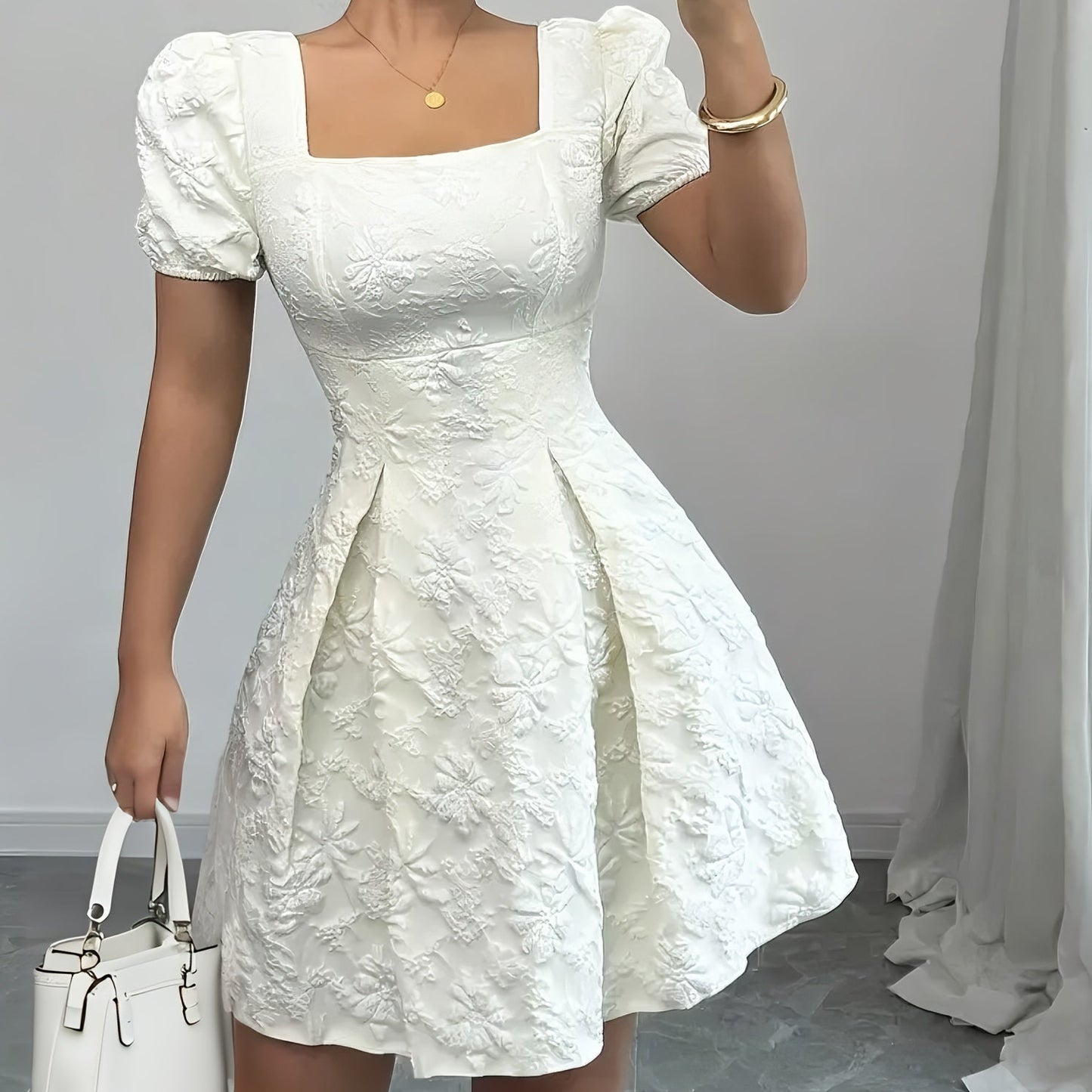 Elegant Floral Peplum Dress