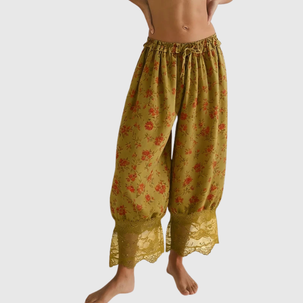 Lace Patchwork Cropped Summer Pants