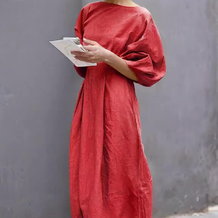 Elegant Linen Midi Dress