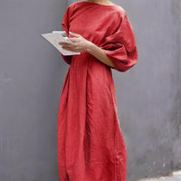 Elegant Linen Midi Dress