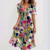 Floral Wrap Midi Dress With Waist Tie