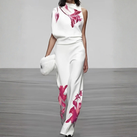 Floral Sleeveless Two Piece Wide Leg Set