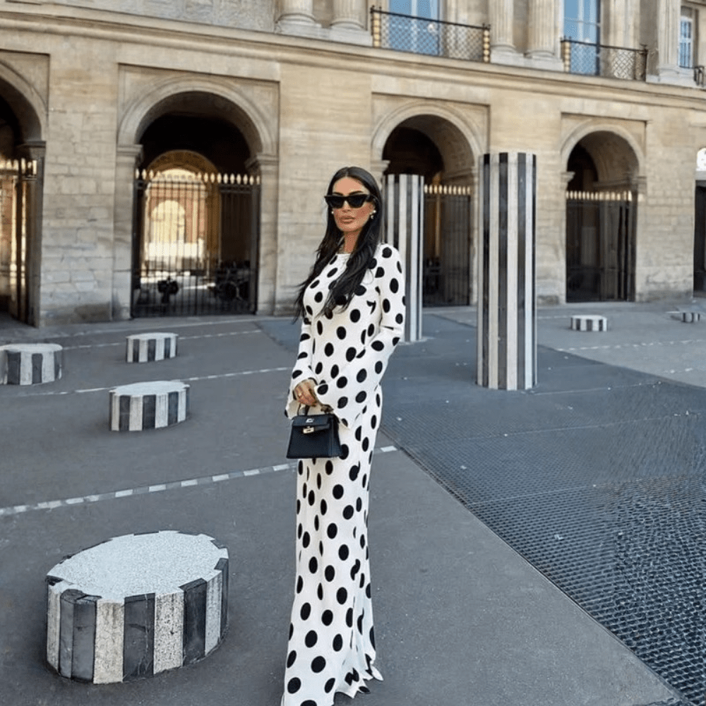 Sleeveless Polka Dot Maxi Dress