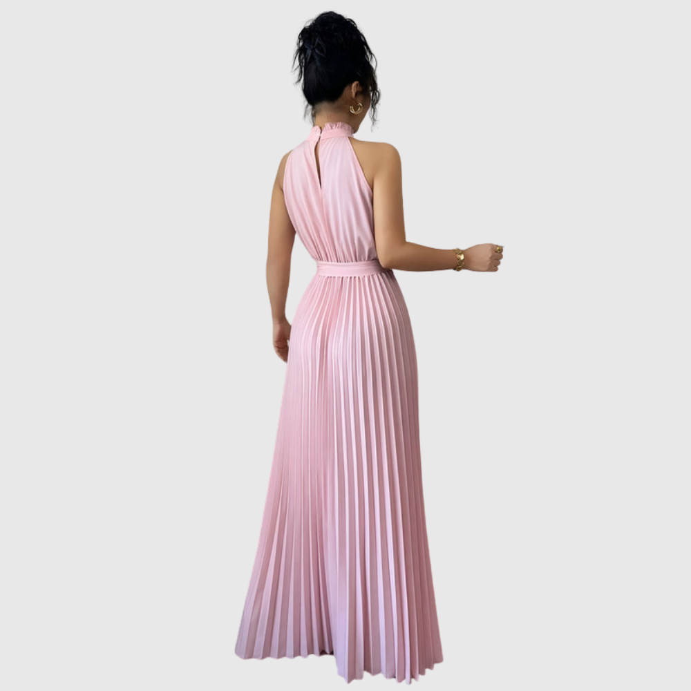 Elegant ærmeløs plisseret midi-kjole