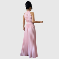 Elegant ærmeløs plisseret midi-kjole