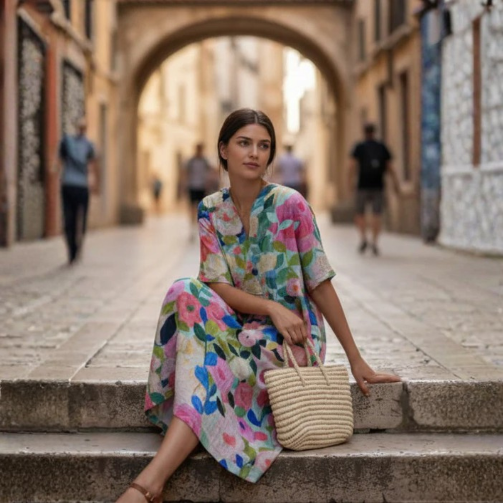 Floral Cotton Midi Dress
